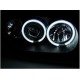 Lampy przód VW Golf 4 - BLACK Angel Eyes CCFL soczewka ringi CCFL LPVWN8