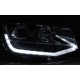 Lampy przód VW T6 15-19 CHROM LED DRL - diodowe światła dzienne LPVWT3