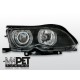 Lampy przód BMW E46 Sedan / Touring 01-05 Angel Eyes BLACK Ringi CCFL BM32
