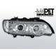 Lampy przód BMW E53 X5 H1/H1 Angel Eyes CHROM Ringi + LED LPBM42