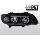 Lampy przód BMW E53 X5 Angel Eyes BLACK czarne Ringi + LED LPBM43