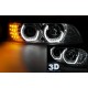 Lampy przód BMW E39 BLACK LED Angel Eyes 3D kierunkowskaz LED LPBM19