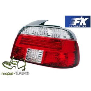 BMW E39 Sedan CLEAR Red / White - Czerwono / Białe DEPO FK LTBM49