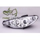 Lampy przód Peugeot 206 98-02 Angel Eyes Chrom - Ringi LPPE06