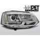 Lampy przód VW T5 2010- CHROM U-LED DRL - diodowe światła dzienne LPVWL1