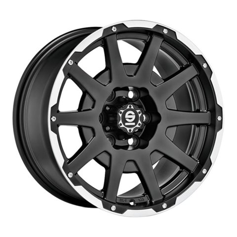 Felga aluminiowa SPARCO DAKAR 8,5x17 6x135 ET25 MATT BLACK LIP POLISHED RIVETS