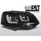 Lampy przód VW T5 2010- BLACK U-LED DRL - diodowe światła dzienne LPVWL2