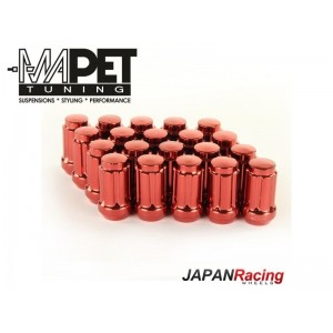 NAKRĘTKI KUTE JAPAN RACING do felg z wąskimi otworami M12x1,5 - SHORT RED