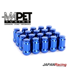 NAKRĘTKI KUTE JAPAN RACING do felg z wąskimi otworami M12x1,5 - SHORT BLUE