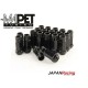 NAKRĘTKI KUTE JAPAN RACING do felg z wąskimi otworami M12x1,5 - LONG BLACK