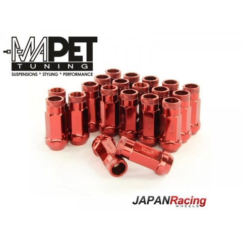 NAKRĘTKI KUTE JAPAN RACING do felg z wąskimi otworami M12x1,5 - LONG RED