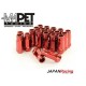 NAKRĘTKI KUTE JAPAN RACING do felg z wąskimi otworami M12x1,25 - LONG RED