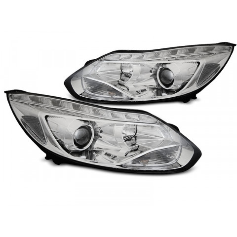 Lampy przód Ford Focus mk3 - CHROM LED LPFO91