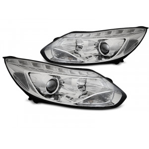 Lampy przód Ford Focus mk3 - CHROM LED LPFO91