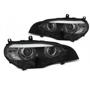 Lampy BMW X5 E70 07-13 Xenon AFS BLACK diodowe LED DRL dzienne LPBMO0