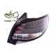 Lampy tył Peugeot 206 clear LED BLACK - czarne diodowe LDPE06
