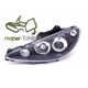 Lampy przód Peugeot 206 02- Angel Eyes Black - Ringi LPPE03