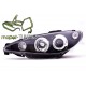 Lampy przód Peugeot 206 02- Angel Eyes Black - Ringi LPPE03