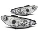 Lampy przód Peugeot 206 02- CHROM ANGEL EYES CCFL - RINGI LPPE28