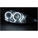 Lampy przód Peugeot 206 02- CHROM ANGEL EYES CCFL - RINGI LPPE28