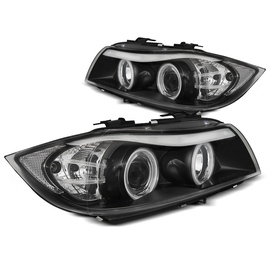 Lampy przód BMW E90 / E91 Angel Eyes BLACK diodowe Ringi CCFL LED LPBMH7