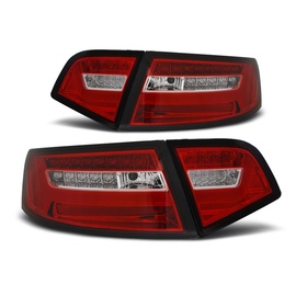 Lampy tył Audi A6 C6 Sedan 08-11 Red White Led - Diodowe Dynamiczne LDAUF2