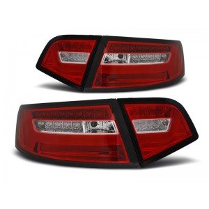 Lampy tył Audi A6 C6 Sedan 08-11 - Red / White Led - Diodowe Dynamiczne LDAUF2