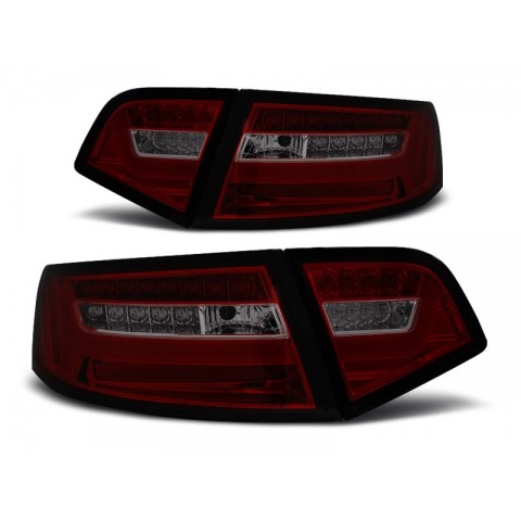 Lampy tył Audi A6 C6 Sedan 08-11 Smoked Red Led - Diodowe Dynamiczne LDAUF3