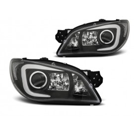 Lampy przód Subaru Impreza GD 06-07 Hawkeye Xenon BLACK LED diodowe LPSU08