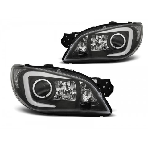 Lampy przód Subaru Impreza GD 06-07 Hawkeye Xenon BLACK LED diodowe LPSU08