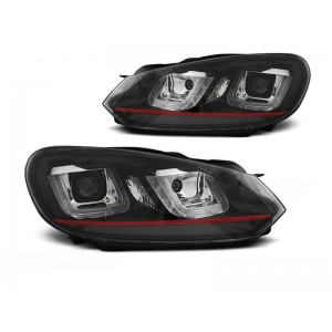 VW Golf 6 - BLACK LED DRL dzienne - z czerwonym paskiem LPVWP5