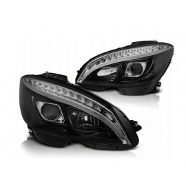Lampy przód Mercedes C-klasa W204 07-10 LED BLACK diodowe dynamiczne LPMEC4