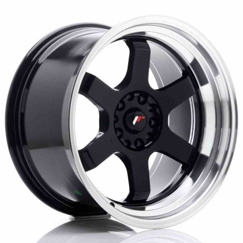 JR Wheels JR12 18x10 ET20 5x114/120 Gloss Black w/Machined Lip