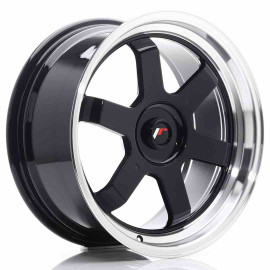 JR Wheels JR12 17x8 ET35 BLANK Gloss Black w/Machined Lip