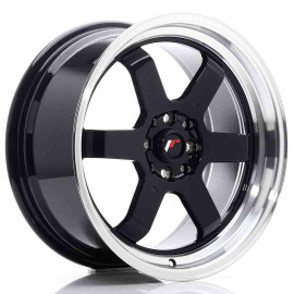 JR Wheels JR12 17x8 ET33 4x100/114 Gloss Black w/Machined Lip