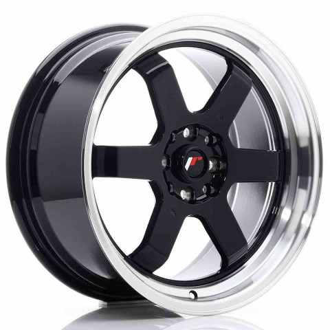 JR Wheels JR12 17x8 ET35 5x112/120 Gloss Black w/Machined Lip