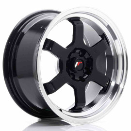 JR Wheels JR12 16x8 ET15 4x100/114 Gloss Black w/Machined Lip