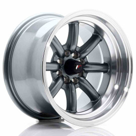 JR Wheels JR19 15x9 ET-13 4x100/114 Gun Metal w/Machined Lip