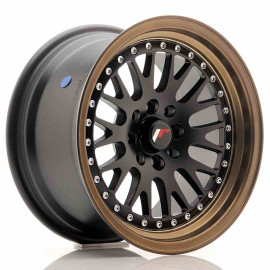 JR Wheels JR10 15x8 ET20 4x100/108 Matt Black w/Anodized Bronze Lip