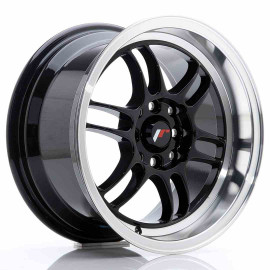 JR Wheels JR7 15x8 ET35 4x100/114 Gloss Black w/Machined Lip