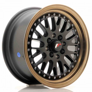 JR Wheels JR10 15x7 ET30 4x100/108 Matt Black w/Anodized Bronze Lip