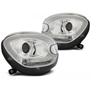 Lampy przód Mini Cooper R60 R61 COUNTRYMAN 10-14 LED TUBE CHROM LPMC14