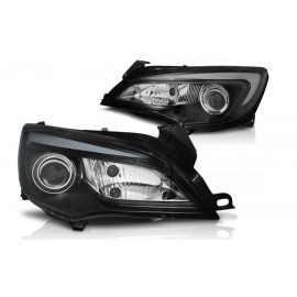 Lampy przód Opel Astra J 2010- BLACK LED DRL do jazdy dziennej LPOPA1