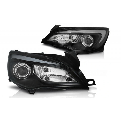 Lampy przód Opel Astra J 2010- BLACK LED DRL do jazdy dziennej LPOPA1