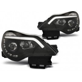 Lampy przód Opel Corsa D 11-14 - LED BLACK DRL - diodowe dzienne LPOPA9