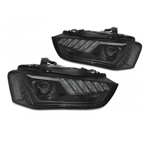 Lampy przód Audi A4 B8 H7 12-15 Black DayLight LED DRL jazdy dziennej LPAUG0