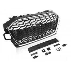 GRILL AUDI A4 B9 RS look - CHROM BLACK PDC GRAU79