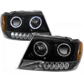 Lampy przód JEEP GRAND CHEROKEE 99-05 Black Angel Eyes LPCH02