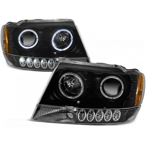 Lampy przód JEEP GRAND CHEROKEE 99-05 Black Angel Eyes LPCH02