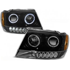 Lampy przód JEEP GRAND CHEROKEE 99-05 Black Angel Eyes LPCH02